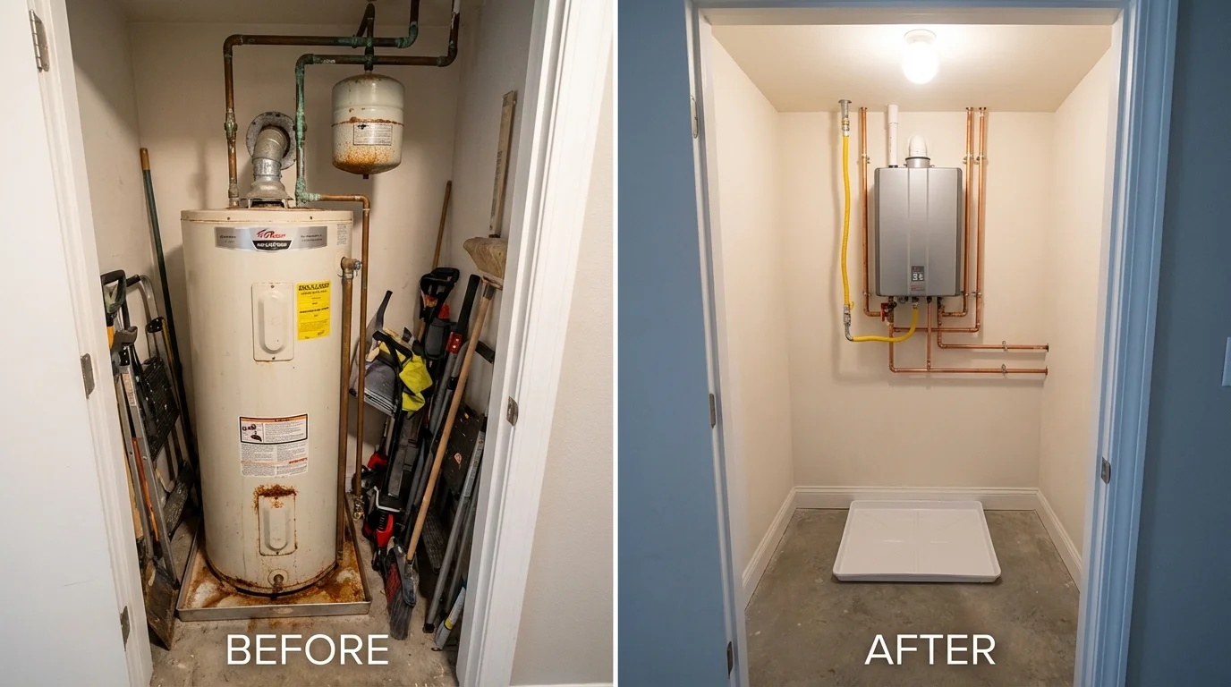 Tank water heater versus wall-mounted tankless unit comparison for Itasca, IL homeowners